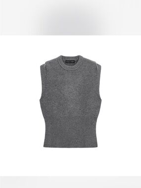 Zara Gray Sleeveless Crewneck Knit Vest